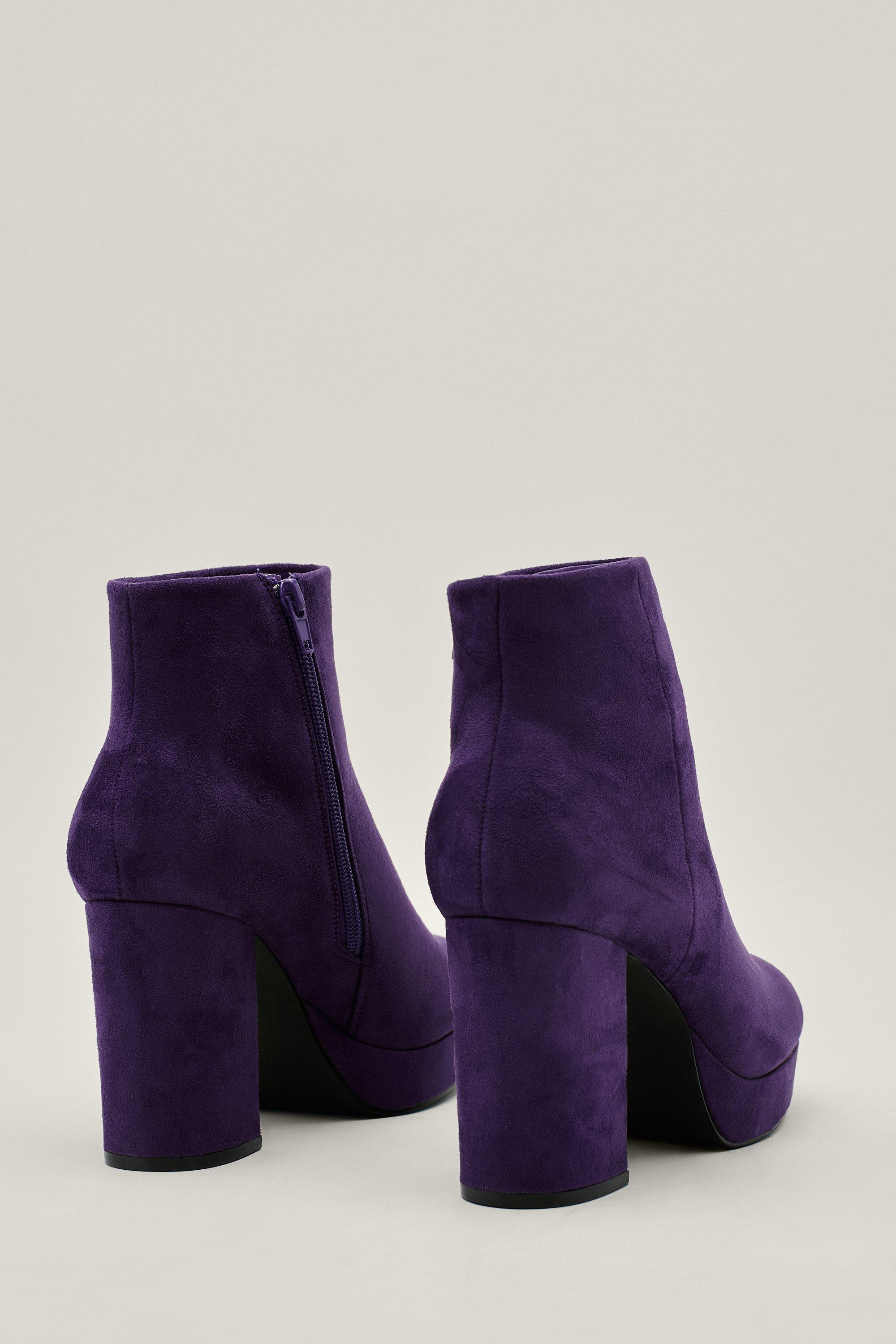 Purple suede ankle boots best sale